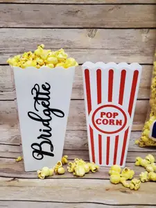 Movie Theater Dessert Tafels Bruiloft Gunst Feestartikelen Popcorn Dozen Houder Containers Dozen Papieren Zak Streep Doos
