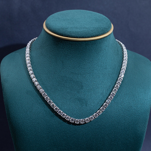 สร้อยคอเทนนิสเพชรเม็ดกลมทรงลูกแพร์หรูหรา 18k ทองคำขาว รุ่น MSN-943 จาก Messi Jewelry แบบสั่งทำพิเศษ - Product Image 3