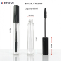 Tube de mascara vide transparent personnalisé avec capuchon noir brosse emballage cosmétique rechargeable bricolage pour sérums