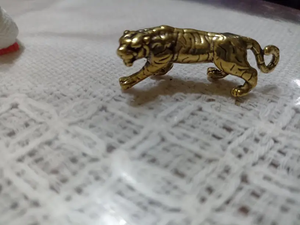 Messing Tiger Skulptur, dekorative Vintage-Stil Figur für Wohnzimmer, Indoor Tabletop Decor - Product Image 5