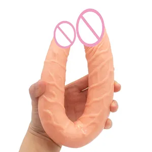 双头逼真硅胶假阳具女同性恋性玩具阴道按摩g点刺激女性性游戏玩具