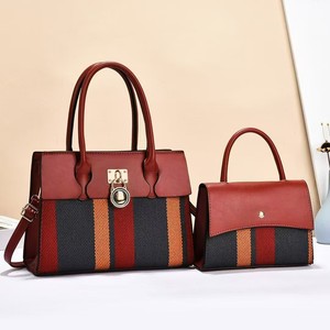 Sacs à main deux pièces mère-fille 2025 – Design simple à blocs de couleur en cuir PU avec fermeture éclair – Mode et luxe en polyester - Product Image 6