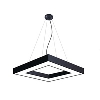 Luminaire linéaire LED moderne en fer, carré et rectangulaire, 60 cm, pour bureau commercial, salle de réunion, supermarché, salon de coiffure