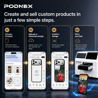 Impresora Digital Automática de Inyección de Tinta UV CMYK Todo en Uno PodNEX A3 DX7, 2400 DPI, para Impresión de Carcasas de Plástico para Teléfonos/AirPods, Compatible con Android