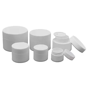 定制白色双壁塑料化妆品容器面霜罐5毫升10毫升15毫升50毫升80毫升
