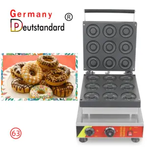 Germany Deutstandard NP-63 Commercial 9 Circle Mini Donuts Waffle Maker Machine