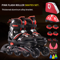 Patins à roulettes réglables pour enfants avec roues LED clignotantes, ensemble de patins à roulettes professionnels pour les loisirs en plein air