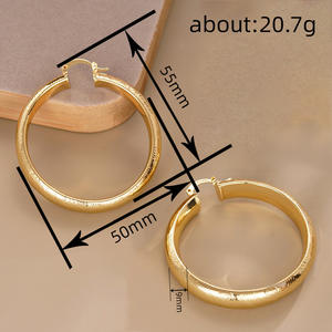 Pendientes de Aro Dorados E4493, Aleación de Zinc, Estilo Clásico, Joyería de Moda Unisex - Product Image 6