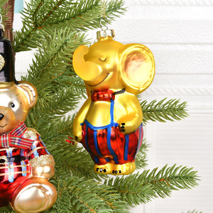 Christmas <b>Teddy</b> <b>Bear</b> Glass <b>Ornament</b> Big <b>Bear</b> Series UV Printed Decoration for Children's Holiday Scene Packed in Arrangement Box - Product Image 2