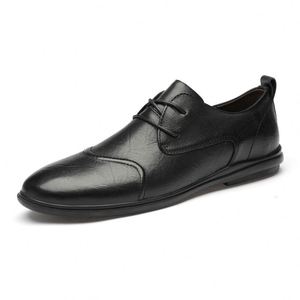 Chaussures habillées de luxe en cuir pour hommes, légères, antidérapantes, respirantes, à lacets, pour le bureau et les mariages - Product Image 6