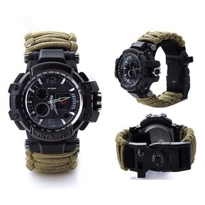 Montre de survie en plein air, bracelet, équipement d'urgence pour le camping et la randonnée, multifonctionnelle, étanche, tactique, en paracorde - Product Image 4