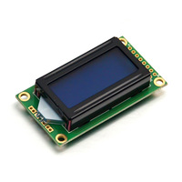 Écran LCD monochrome à matrice de points 0802A, écran à cristaux liquides 5V bleu-jaune, type réflexion directe COB, panneau de commande de caractères