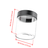 Toples Kaca Bulat Hitam Berkualitas Tinggi 10Oz 300Ml dengan Tutup Plastik Multifungsi Tahan Anak INNORHINO CGC01A00013 untuk Makanan Lainnya