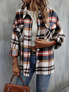 <span class=keywords><strong>Camicia</strong></span> Chic da <span class=keywords><strong>donna</strong></span> a maniche lunghe top <span class=keywords><strong>donna</strong></span> capispalla con collo rovesciato <span class=keywords><strong>camicia</strong></span> a <span class=keywords><strong>quadri</strong></span> Vintage Casual - Product Image 2