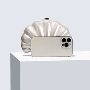 Women's European American Retro Shoulder Crossbody <strong>Clutch</strong> <strong>Bag</strong> with Shell Acrylic and Cotton Lining <strong>for</strong> <strong>Wedding</strong> Dinner - Product Image 2