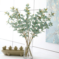 Groothandel 3D Real Touch Kunstmatige Eucalyptus Geldbladeren Takken Bladstelen voor Bruiloft Huis Feest Tafel Decoratieve Bloemen