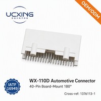 Conector WX 1376113-1 de 40 Pines, Contactos de Aleación de Cobre 180, Adaptador Macho de 12V CC, Carcasa Rectangular de SPS/PBT, 2.5A para Control Electrónico