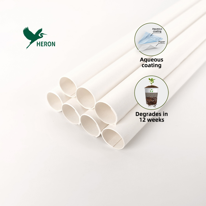 Aqueous Lining Paper Straw White Nature Individual Pack Drinking Straw Bubble Tea Biodegradable Paper Straws
