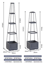 P460 Jardinière surélevée pour plantes grimpantes, cage à tomates et treillis pour pots de fleurs et jardinières - Product Image 3