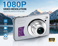 Appareil photo numérique rétro pour la photographie des enfants avec zoom optique 8x, zoom numérique et écran LCD TFT de 2,7 pouces, capteur CMOS 8M
