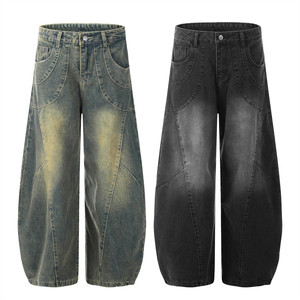 Pantalones vaqueros usados para <span class=keywords><strong>hombre</strong></span>, pantalones holgados a la moda, ropa de calle ajustada de segunda mano, pantalones cónicos - Product Image 1