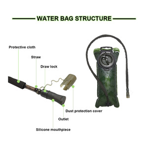 Sacca d'acqua portatile tattica da esterno da 15L resistente cerniera in tessuto Oxford antifurto per l'equitazione in campeggio in montagna in marcia - Product Image 6