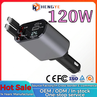 Adaptateur de chargeur universel pour voiture, bateau, camion, 100W 120W, cordon rétractable, multi-ports, multi-protocoles, 12 24V, réponse rapide