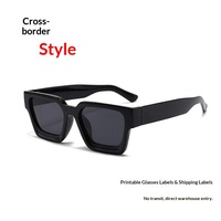 Kacamata Hitam TY75 Y2K Square Full Frame UV400 Unisex Retro Gaya Instagram E-Commerce Lintas Batas