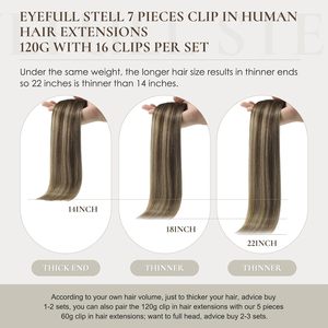 Lanrui Hair 14 pulgadas 120G Real chino Remy recto grueso máquina doble trama <span class=keywords><strong>Balayage</strong></span> Clip-In extensiones de cabello 9PCS cabello humano - Product Image 5