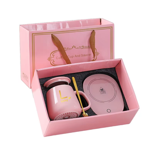 Calentador de tazas inteligente de cerámica de 55 grados de color personalizado con juego de tazas termostáticas Taza inteligente con control de temperatura con caja de regalo - Product Image 1