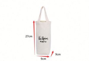 Printable Logo <b>Canvas</b> Wine Bag Single Bottle <b>Round</b> Bottom Handle Pure Cotton <b>Canvas</b> Wine Bag - Product Image 6