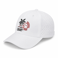 Casquette de baseball personnalisée avec logo brodé plat, 100% coton sergé blanc, visière incurvée, style Dad Hat, unisexe, sportive et décontractée, motif Fruits/Léopard Quatre