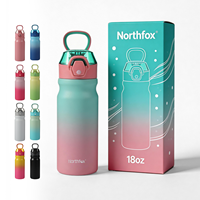 Bouteille d'eau en acier inoxydable 2024 avec paille pour le sport, le camping et les voyages - Sans BPA - Garde au chaud/au froid 12-24 heures - Thermos sous vide