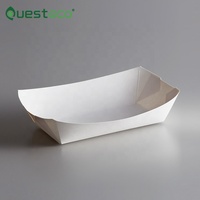 Barquettes en carton blanc esthétiques et résistantes à la graisse de 1 lb pour traiteur, idéales pour tacos, hot-dogs et autres snacks
