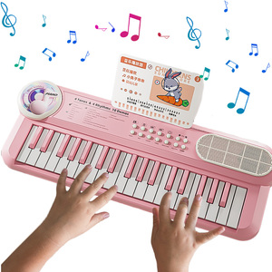 Piano Electrónico Infantil SUPVOX Con Micrófono – Teclado De 54 Cm Para Principiantes, Juguete Musical Educativo En Rosa, Estimula La Coordinación Y La Creatividad Desde Bebés