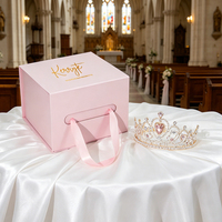 Cajas para Coronas de Concurso, Cajas Personalizadas Coloridas con Cierre, Cajas de Regalo Rígidas con Asa, Estampado Dorado, Impresión de Logotipo CYMK