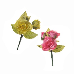 ดอกกุหลาบประดิษฐ์ CallaFloral ก้านเดี่ยว สีชมพู สำหรับตกแต่งงานแต่งงาน งานฝีมือ คอร์ซาจ ผ้าทอ - Product Image 5