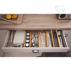 Lot de 4 séparateurs de tiroirs de cuisine en bambou extensibles avec bords en mousse EVA anti-rayures - Product Image 3