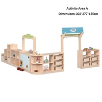 Étagère de rangement modulable en bois massif pour enfants, idéale pour les coins de jeux de maternelle