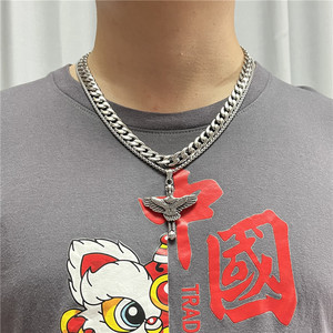 Collar con Colgante de Águila de Acero Inoxidable para Hombre, Estilo Punk Retro, Diseño Geométrico 12040 - Product Image 3