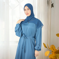 Abaya en soie noire de Dubaï, tissu en soie satinée, kaftan, robes de luxe, mode musulmane, hijab, robe multicolore en gros, Malaisie