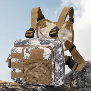 Rompi Taktis Outdoor Fashion Pria Unisex dengan Chest Rig Streetwear Tas Selempang Resleting Poliester untuk Perjalanan - Product Image 5
