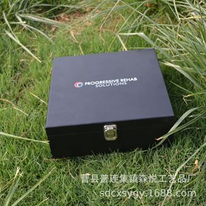 Caja de Regalo Cuadrada de Madera Negra de Progressive Rehab Solutions, 25.8x7.2x31 cm, con Cierre Metálico para Uso Doméstico - Product Image 1