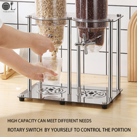 Distributeur de céréales, grains de café et céréales en acier inoxydable et plastique, contenants de stockage de 3,5 L/7 L/10,5 L