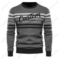 Pull-over en tricot personnalisé OEM/ODM 2026 avec logo tendance, broderie, en coton, col rond, pour hommes