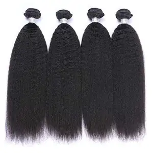 Unprocessed Vietnamese Kinky Straight Human Hair Weft Bundles Natural Color 100% Human Hair Kinky Straight Bundle