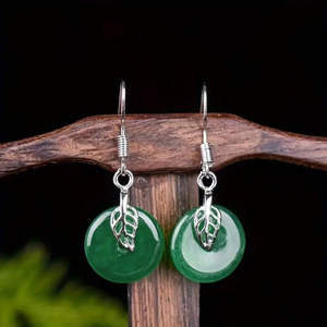 Orecchini Pendenti in Giada Simulata per Donne, Gioielli Eleganti Classici Ispirati allo Stile Orientale - Product Image 5