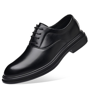 Zapatos de Vestir de Cuero Negro para Hombre, con Cordones, Formales, de Oficina, de Negocios, con Punta Puntiaguda, Suela Suave, Estilo Juvenil - Product Image 5