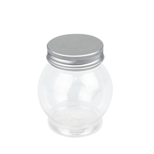 Transparent Round PET Food Packaging Bottles 220ml Screw <b>Cap</b> <b>Plastic</b> Candy Container - Product Image 5
