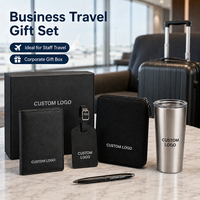 Coffret Cadeau Personnalisé pour Clients d'Entreprise : Carnet A5 en Cuir Rigide Cousu, Stylo Métallique, Tasse en Céramique – Remerciement